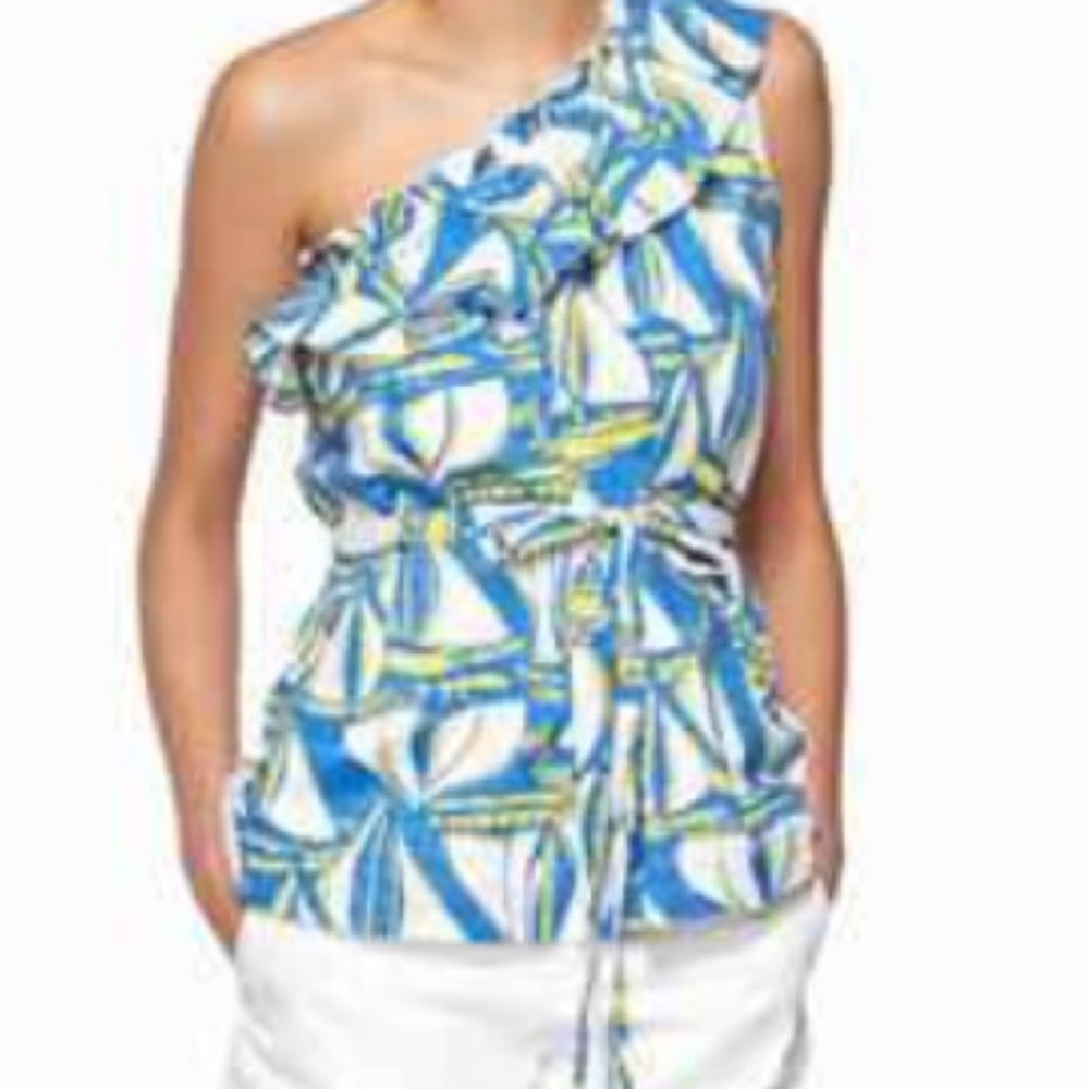 LILLY PULITZER EUC SAILBOAT ONE SHOULDER TANK - Picture 4 of 4
